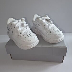 Nike Air Force 1 Low Lace (TD) Baby Shoes IF1674-100 White Sz Toddler 4C NIB